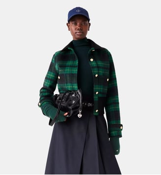 Veste réversible col similcuir - Maje - Bleu et vert