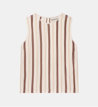 Top sans manches à rayure - Bompard - Naturel
