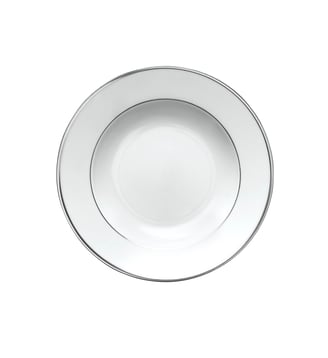Assiette Creuse à Aile 22,5 Cm - Galon Platine - Degrenne - Platine