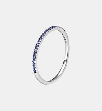 Bague en or blanc 9K avec saphirs bleus - Aristocrazy - Argenté