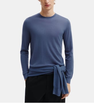 Pull col rond Félix - Bompard - Bleu atlas