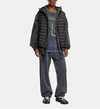 Doudoune à capuche en nylon léger - Diesel - Noir