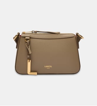 Mini Sac à main zippé Faubourg en cuir signature - Lancel - Taupe