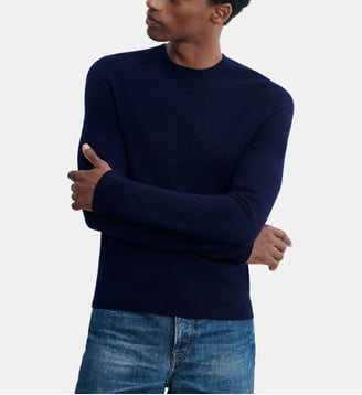 Pull col rond manches marteau - Bompard - Marine
