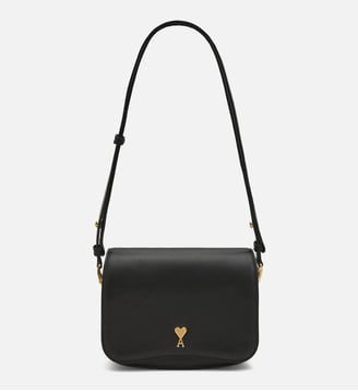 Sac Paris Paris unisexe en cuir de vachette - AMI Paris - Noir et laiton vibre