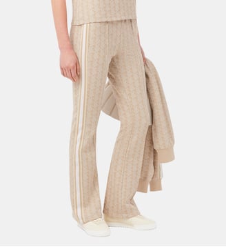 Pantalon de survêtement flare monogramme - Lacoste - Beige blanc