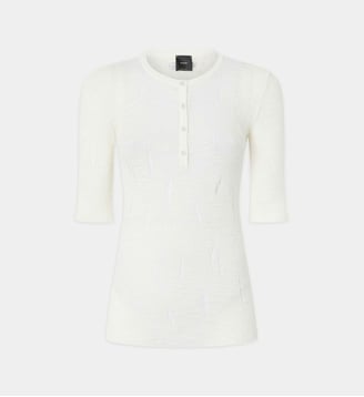 Pull léger côtelé seraph avec déchirures - Pinko - Blanc