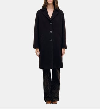 Manteau droit en laine et angora - AELIS - Gerard Darel - Cinnamon