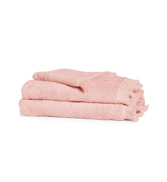 Serviette de toilette 100% Coton, INSTANT NATURE - Blanc Cerise - Nude