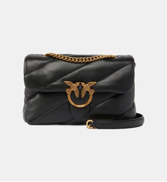 Sac bandoulière moyen love bag puff maxi quilt - Pinko - Noir et doré