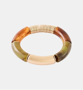 Bracelet tubes en résine vert et marron - Balaboosté - Vert