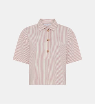 Chemise rayée à manches courtes - CAZIA - Gerard Darel - Rose