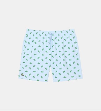 Short de bain mi-long imprimé crocodile - Lacoste - Bleu clair