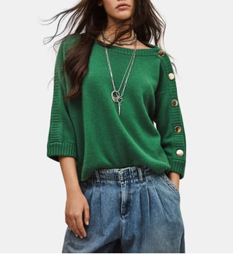 Pull ample Classy en cachemire - Ba&sh - Vert