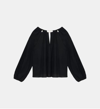 Blouse manches longues col coulissant uni BINTY La Petite Etoile