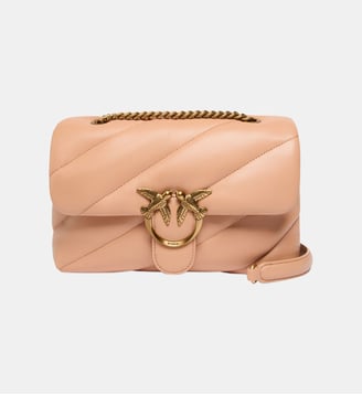 Sac bandoulière moyen love bag puff maxi quilt - Pinko - Rose, toast, doré et antique