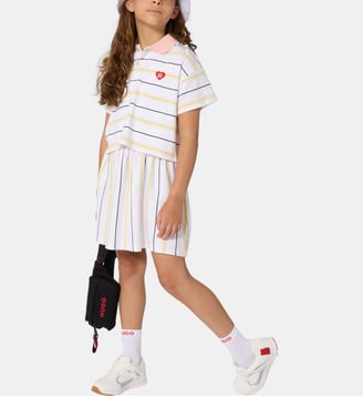 Robe rayée - Hugo Kids - Blanc