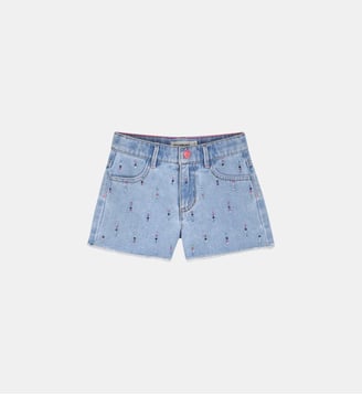 Short en jean - Billieblush - Double stone et bleach