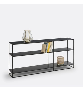 Bibliothèque basse, en métal acier, 2 fonctions - La Redoute Interieurs - Noir