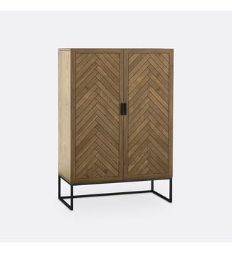 Buffet 2 portes, en placage pin - La Redoute Interieurs - Pin ciré