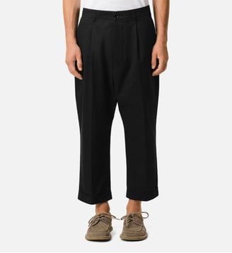 Pantalon Carotte Oversize en Coton - AMI Paris - Noir