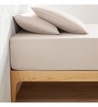 Drap housse uni polycoton, bonnet 32 cm La Redoute Interieurs