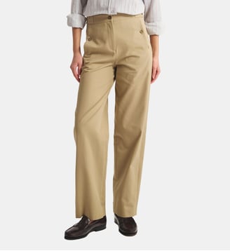 Pantalon à pinces Piotr en coton bio - Ines de la Fressange Paris - Beige