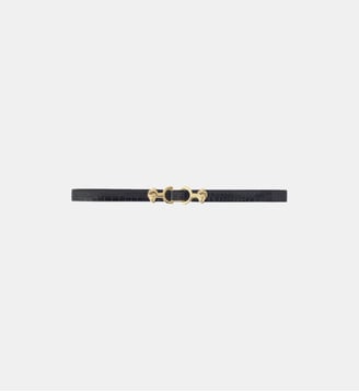 Ceinture fine en cuir - Maje - Noir