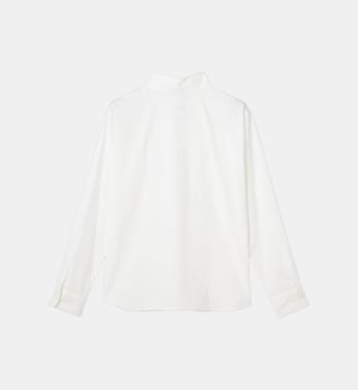 chemise Étienne en coton blanc col montant - Agnès b. - Blanc