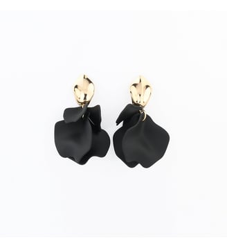 Boucles d'oreilles pétales de fleurs noirs - Balaboosté - Noir