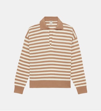 Pull Teo en coton à rayures - Ines de la Fressange Paris - Beige