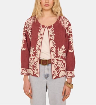 Veste Brodée À Manches Longues En Coton Valma - Maison 123 - Bois de rose