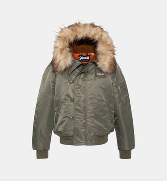 Blouson snorkel N2B noir à capuche, coupe oversize - Schott - Kaki