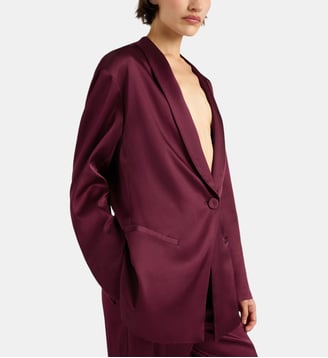 Veste gunner en satin de viscose stretch - Momonì - Violet