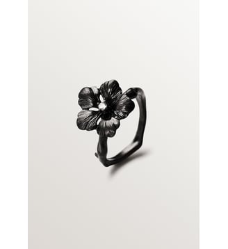 Bague avec cristal et motif floral - Aristocrazy - Argenté