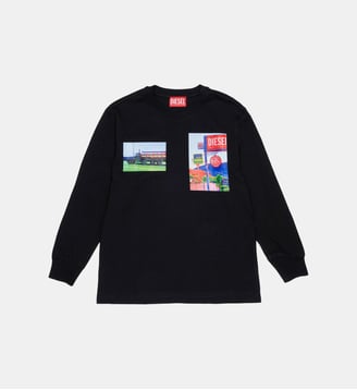 T-shirt à manches longues avec logo - Diesel Kids - Noir