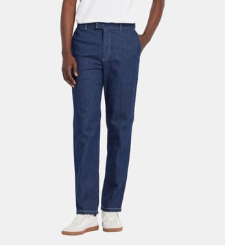 pantalon Lucas en coton denim - Agnès b. - Bleu denim