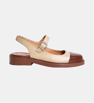 Ballerines sling back Danke - Jonak - Marron amande et greige