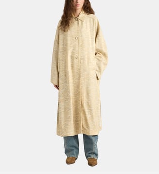 Manteau azul en jacquard de viscose - Momonì - Brun