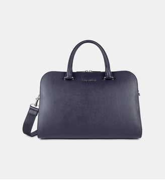 Porte documents Delphino Lucas en cuir - Lancaster - Bleu foncé