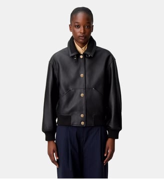 Blouson bomber cuir - Claudie Pierlot - Noir
