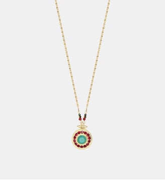 Collier   - Traviata - Satellite - Vert et rose