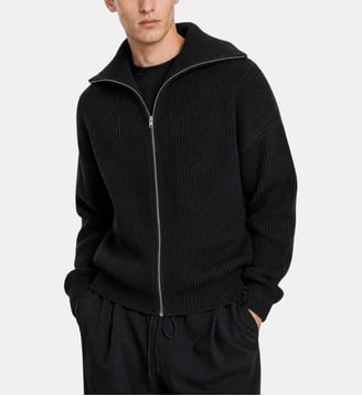 Cardigan zippé en laine - The Kooples - Noir