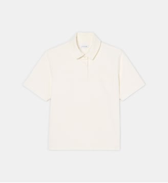 Polo oversize denim léger - Lacoste - Blanc