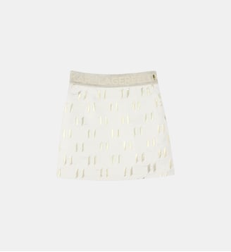 Jupe de cérémonie en jacquard - Karl Lagerfeld Kids - Écru doré