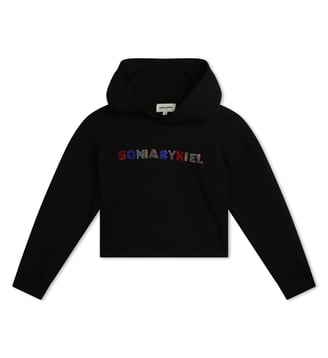 Sweat-shirt molleton à capuche - Sonia Rykiel Kids - Noir