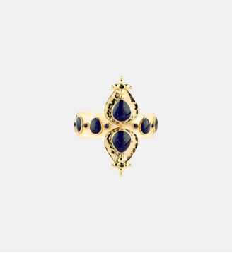 Bague réglable cabochon émail VADJA - Hipanema - Indigo