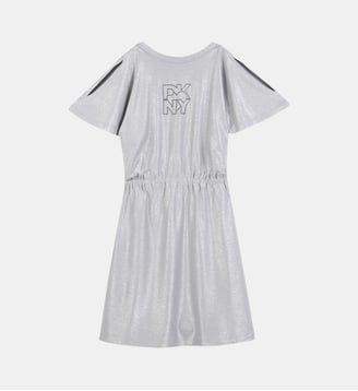 Robe en jersey pailleté argenté - DKNY - Silver