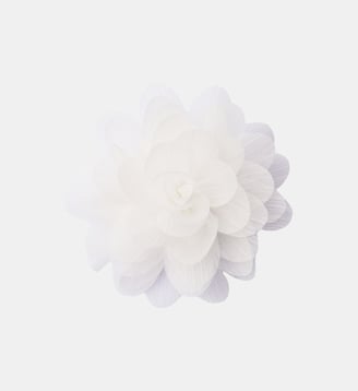 Broche fleur blanche en tissu et lurex - Balaboosté - Blanc