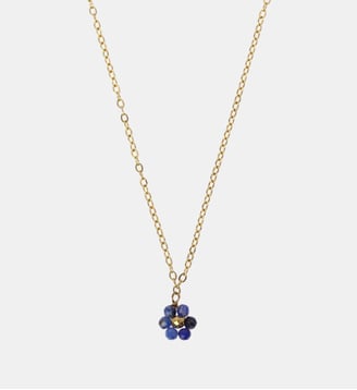 Collier  Mini Maya avec fleurs à pierres fines - Les Cléias - Quartz bleu